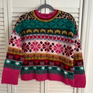 Kate Spade Colorful Patterned Women's Cropped Sweater